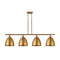 Ballston Dome Island Light shown in the Brushed Brass finish with a Brushed Brass shade