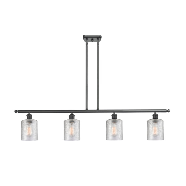 Cobbleskill Island Light shown in the Matte Black finish with a Clear shade