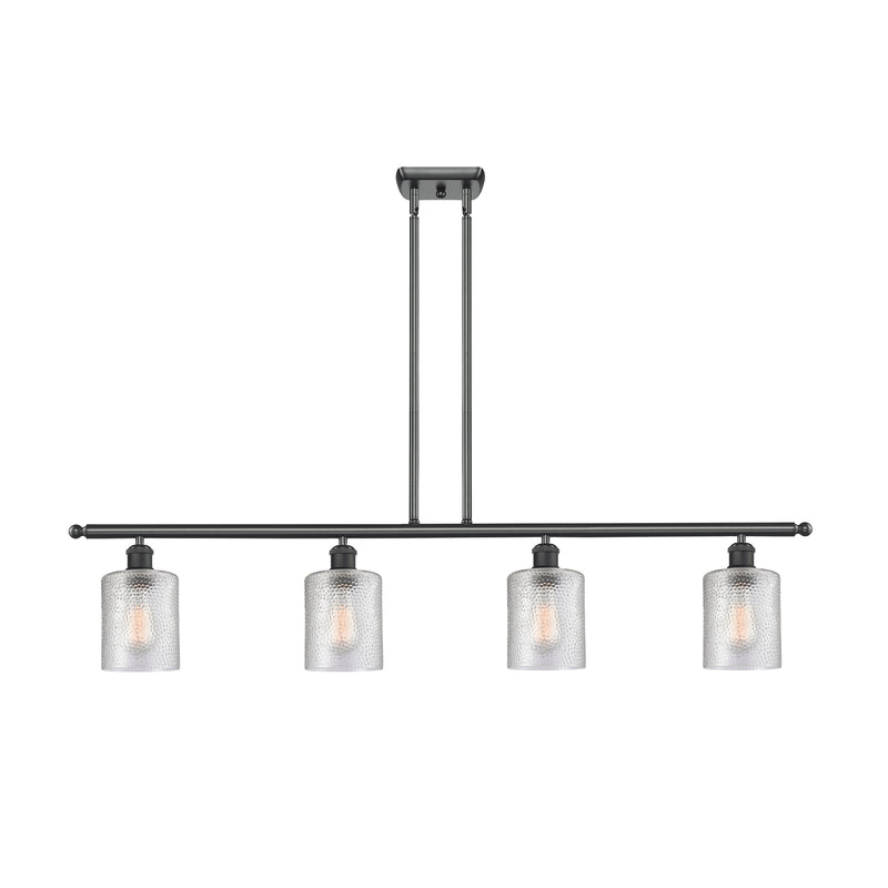 Cobbleskill Island Light shown in the Matte Black finish with a Clear shade