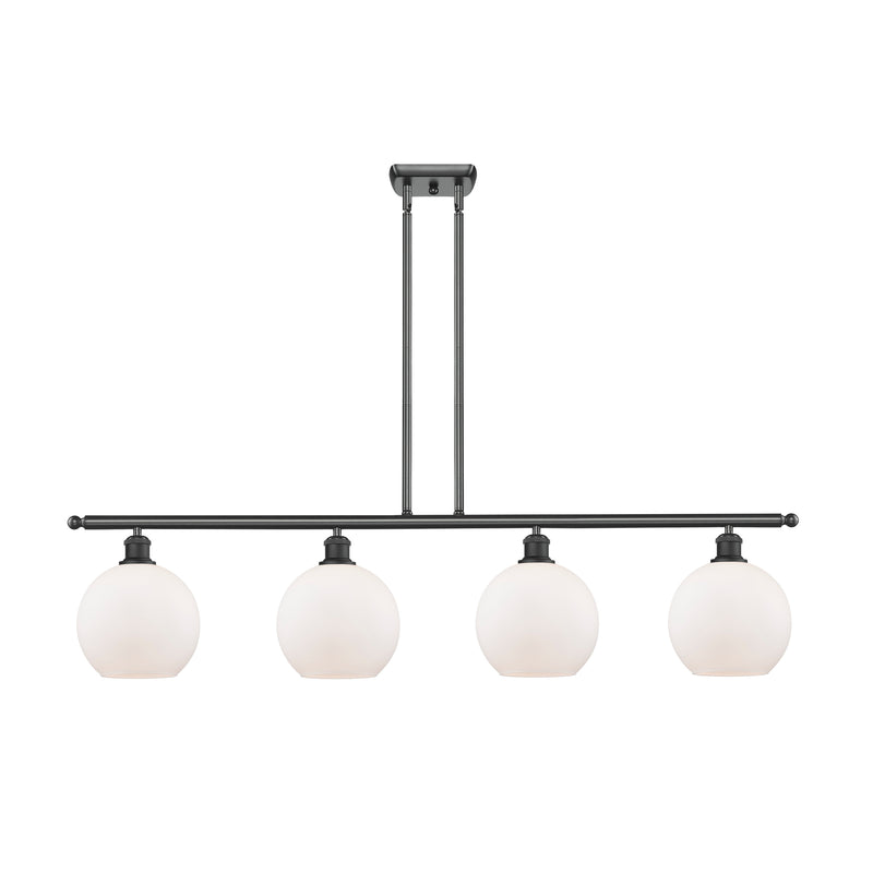 Athens Island Light shown in the Matte Black finish with a Matte White shade