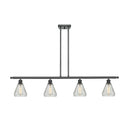 Conesus Island Light shown in the Matte Black finish with a Clear Crackle shade