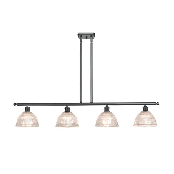 Arietta Island Light shown in the Matte Black finish with a Clear shade