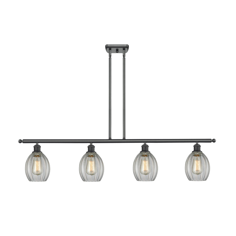 Eaton Island Light shown in the Matte Black finish with a Clear shade