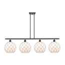 Farmhouse Rope Island Light shown in the Oil Rubbed Bronze finish with a White Glass with White Rope shade