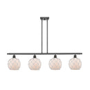 Farmhouse Rope Island Light shown in the Oil Rubbed Bronze finish with a White Glass with White Rope shade