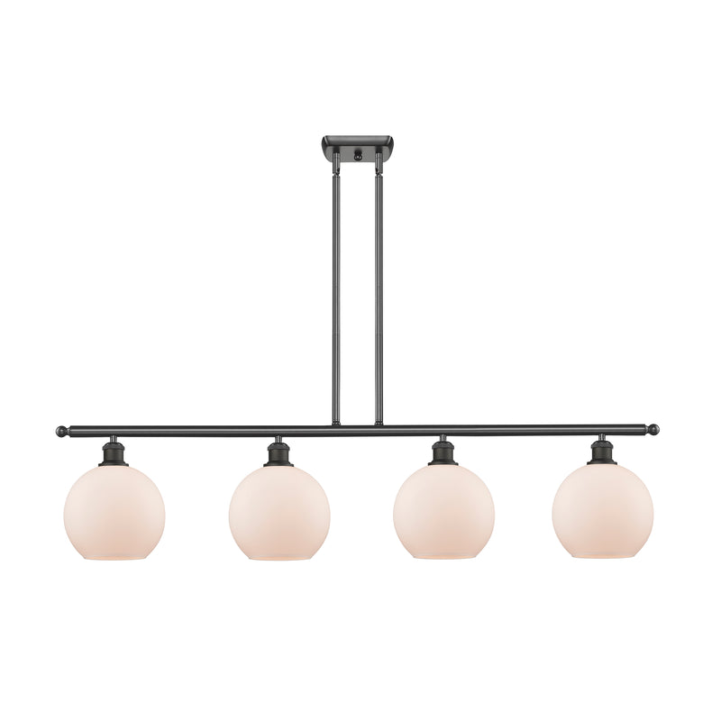 Athens Island Light shown in the Oil Rubbed Bronze finish with a Matte White shade