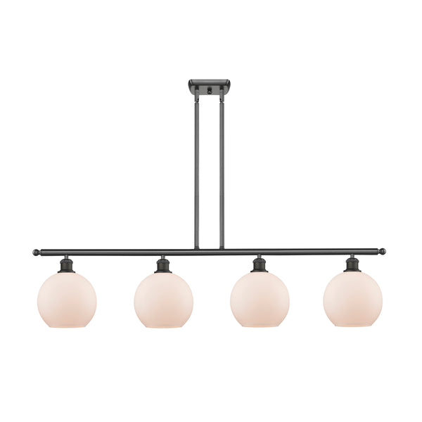 Athens Island Light shown in the Oil Rubbed Bronze finish with a Matte White shade