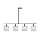 Farmhouse Rope Island Light shown in the Oil Rubbed Bronze finish with a Clear Glass with White Rope shade