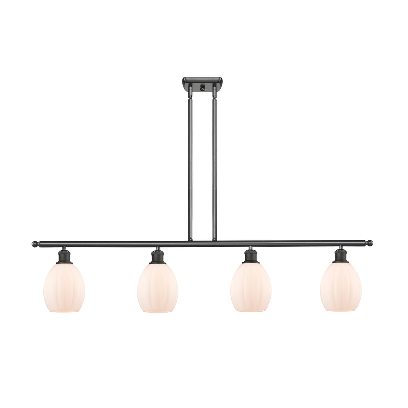 Eaton Island Light shown in the Oil Rubbed Bronze finish with a Matte White shade