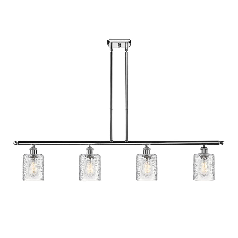 Cobbleskill Island Light shown in the Polished Chrome finish with a Clear shade