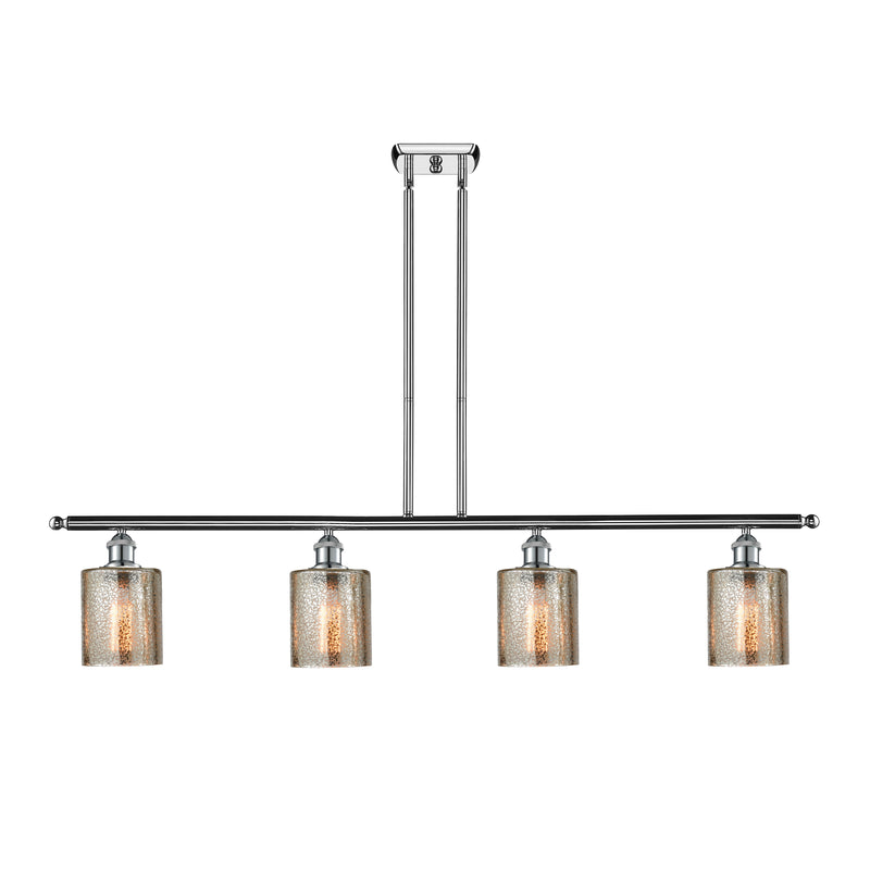 Cobbleskill Island Light shown in the Polished Chrome finish with a Mercury shade