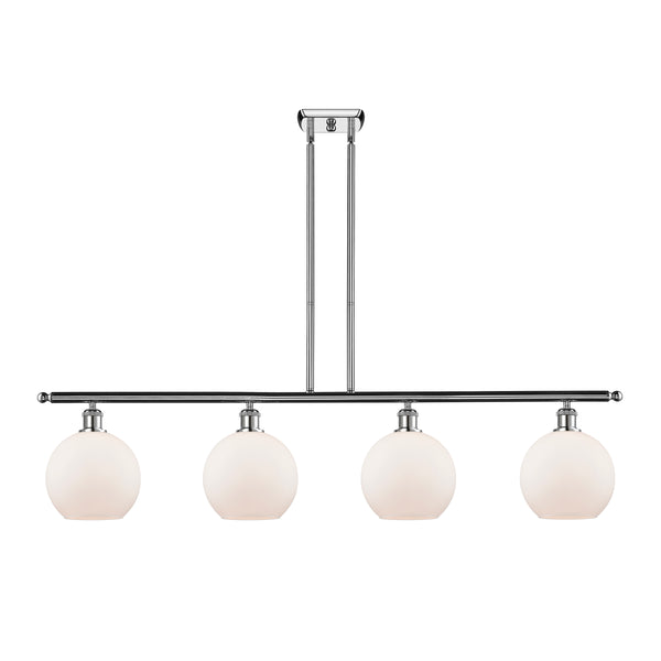 Athens Island Light shown in the Polished Chrome finish with a Matte White shade