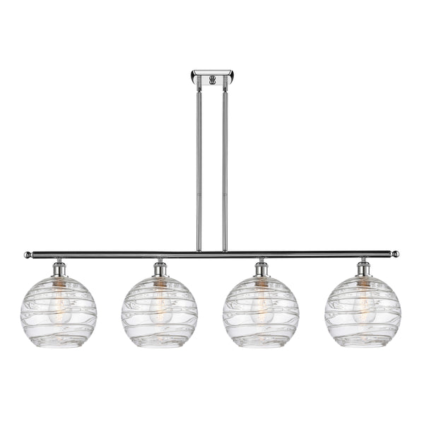 Deco Swirl Island Light shown in the Polished Chrome finish with a Clear shade