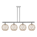 Farmhouse Rope Island Light shown in the Polished Chrome finish with a Clear Glass with Brown Rope shade