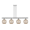 Farmhouse Rope Island Light shown in the Polished Chrome finish with a Clear Glass with Brown Rope shade