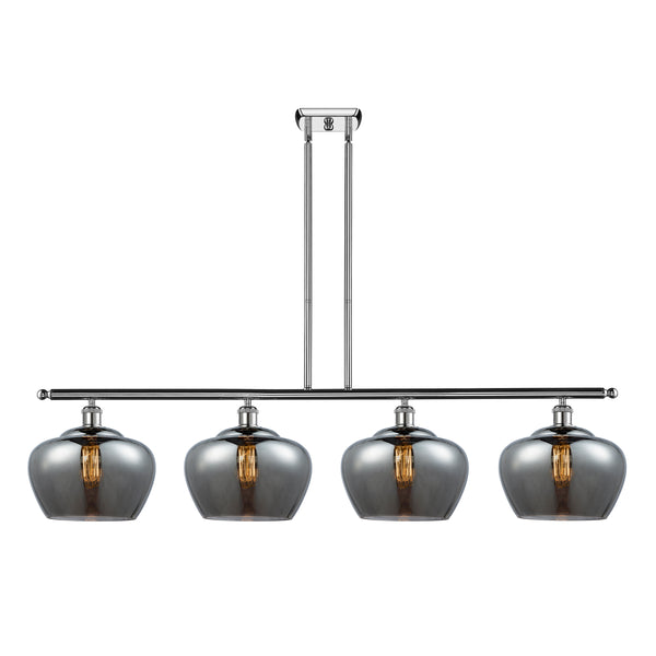 Fenton Island Light shown in the Polished Chrome finish with a Plated Smoke shade