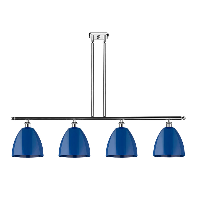 Plymouth Dome Island Light shown in the Polished Chrome finish with a Blue shade