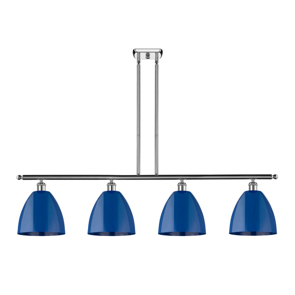 Plymouth Dome Island Light shown in the Polished Chrome finish with a Blue shade