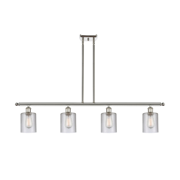 Cobbleskill Island Light shown in the Polished Nickel finish with a Clear shade