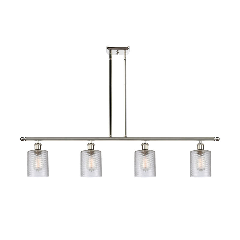 Cobbleskill Island Light shown in the Polished Nickel finish with a Clear shade