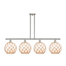 Farmhouse Rope Island Light shown in the Polished Nickel finish with a White Glass with Brown Rope shade