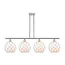 Farmhouse Rope Island Light shown in the Polished Nickel finish with a White Glass with White Rope shade