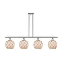 Farmhouse Rope Island Light shown in the Polished Nickel finish with a White Glass with Brown Rope shade