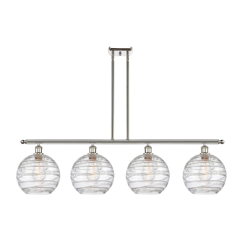 Deco Swirl Island Light shown in the Polished Nickel finish with a Clear shade