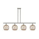 Farmhouse Rope Island Light shown in the Polished Nickel finish with a Clear Glass with Brown Rope shade