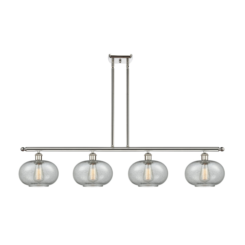 Gorham Island Light shown in the Polished Nickel finish with a Charcoal shade