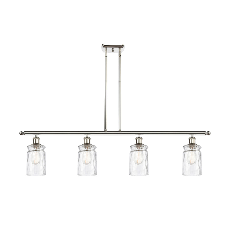 Candor Island Light shown in the Polished Nickel finish with a Clear Waterglass shade