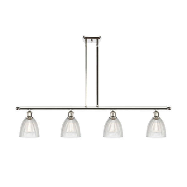 Castile Island Light shown in the Polished Nickel finish with a Clear shade