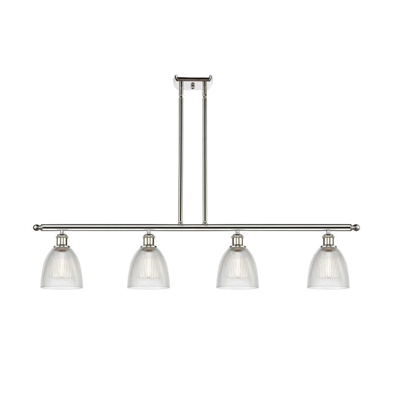 Castile Island Light shown in the Polished Nickel finish with a Clear shade