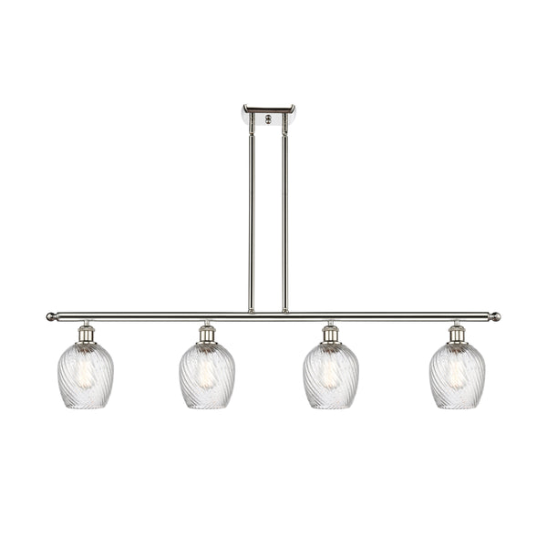 Ellery Island Light shown in the Polished Nickel finish with a Clear shade