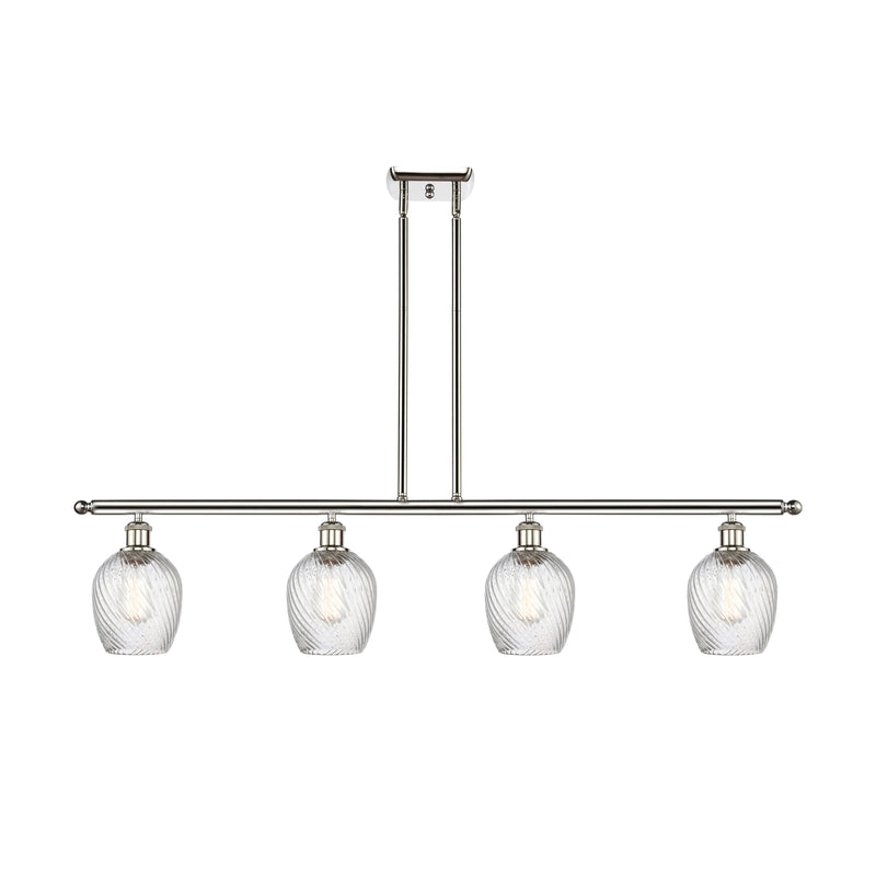 Ellery Island Light shown in the Polished Nickel finish with a Clear shade