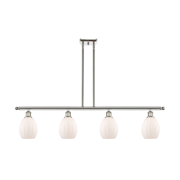 Eaton Island Light shown in the Polished Nickel finish with a Matte White shade