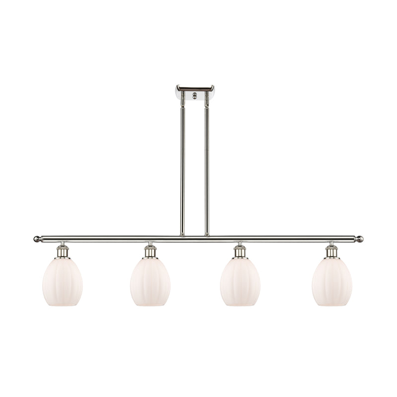 Eaton Island Light shown in the Polished Nickel finish with a Matte White shade