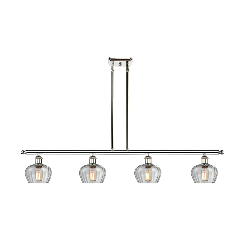 Fenton Island Light shown in the Polished Nickel finish with a Clear shade