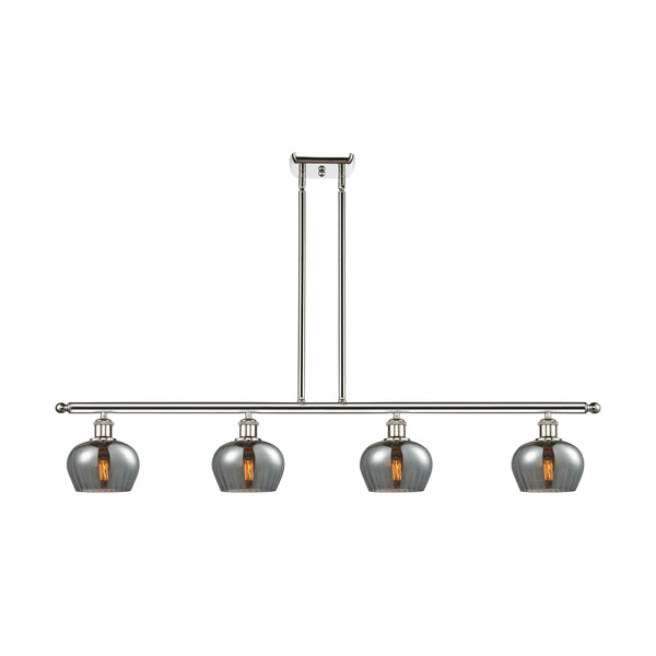 Fenton Island Light shown in the Polished Nickel finish with a Plated Smoke shade