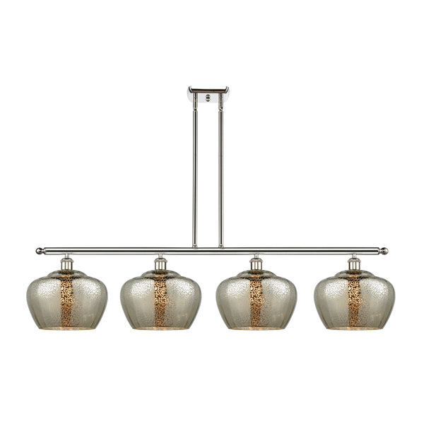 Fenton Island Light shown in the Polished Nickel finish with a Mercury shade