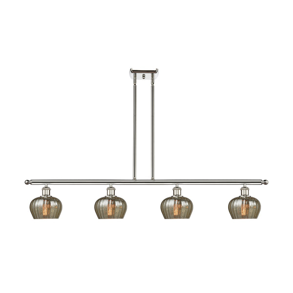 Fenton Island Light shown in the Polished Nickel finish with a Mercury shade