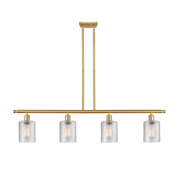 Cobbleskill Island Light shown in the Satin Gold finish with a Clear shade