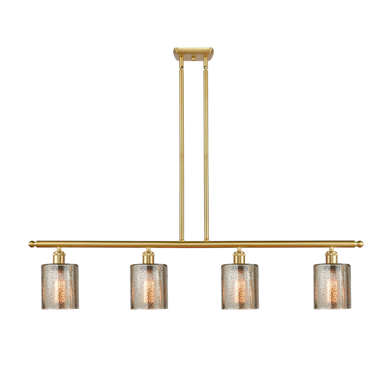 Cobbleskill Island Light shown in the Satin Gold finish with a Mercury shade