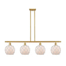 Farmhouse Rope Island Light shown in the Satin Gold finish with a White Glass with White Rope shade