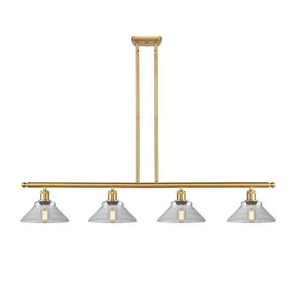 Orwell Island Light shown in the Satin Gold finish with a Clear shade