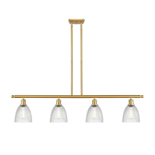 Castile Island Light shown in the Satin Gold finish with a Clear shade