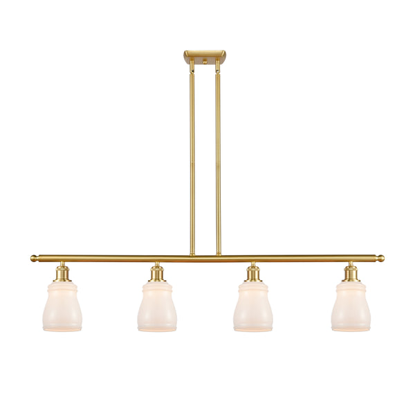 Ellery Island Light shown in the Satin Gold finish with a White shade