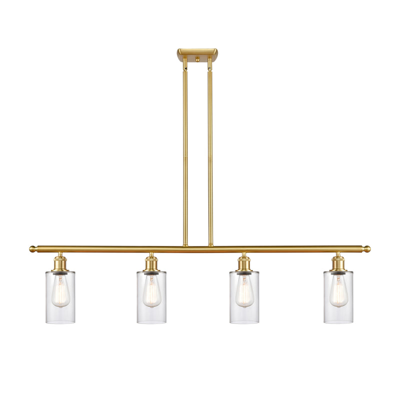 Clymer Island Light shown in the Satin Gold finish with a Clear shade