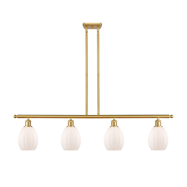 Eaton Island Light shown in the Satin Gold finish with a Matte White shade