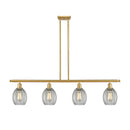 Eaton Island Light shown in the Satin Gold finish with a Clear shade